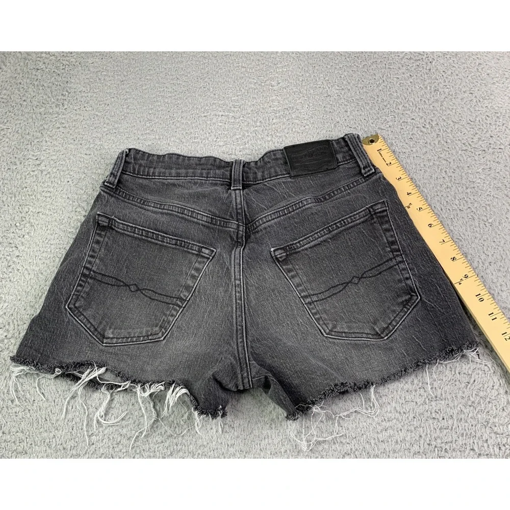 Lucky Brand Jean Shorts Womens Size 2/26 Lucky Pins Distressed Denim Black Jeans